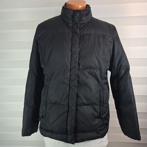 GAP Down Jacket Men's Large Black Fip Button Pockets